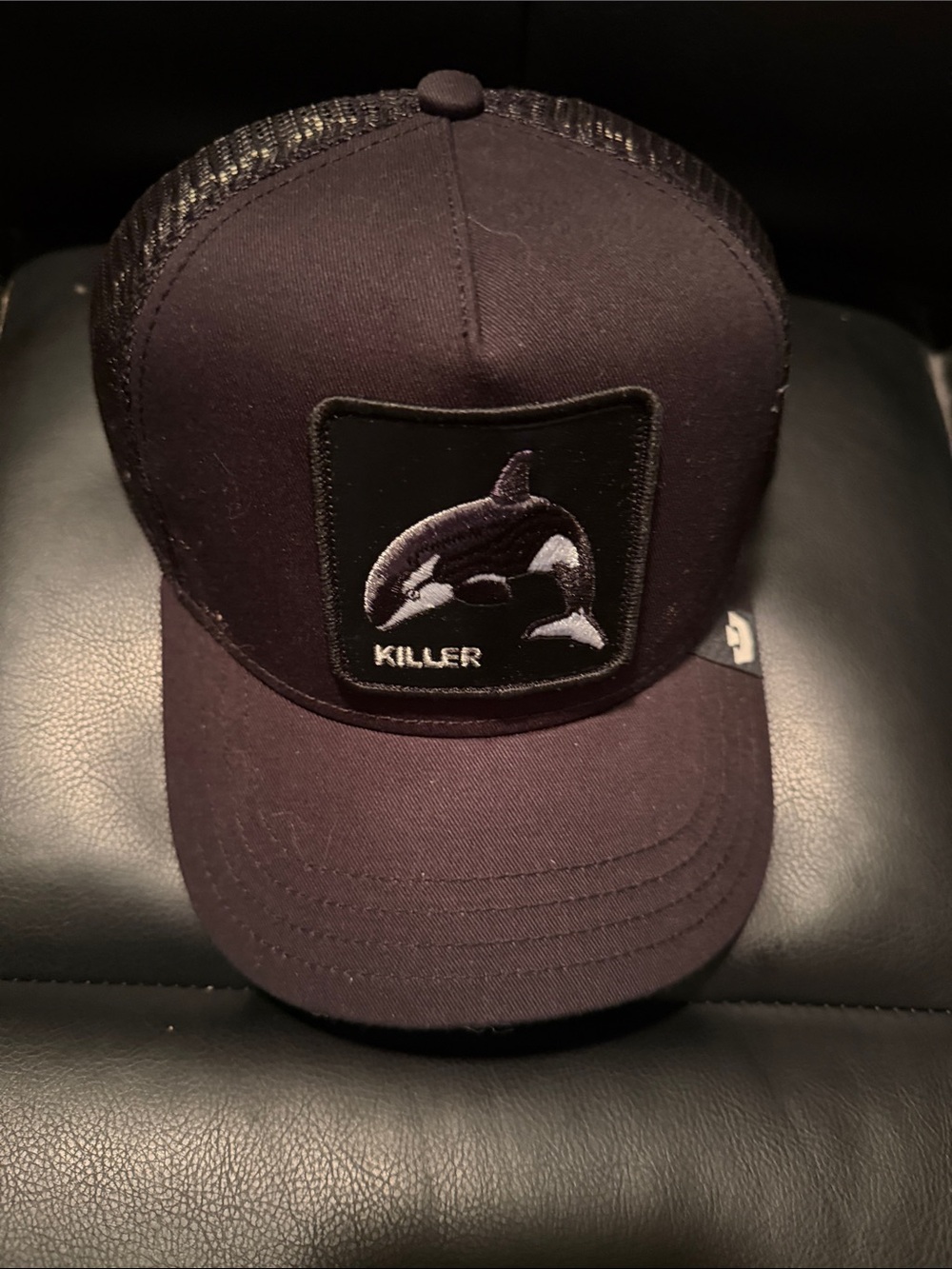 Killer Whale Patch Trucker Hat - Black